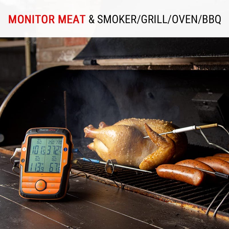 ThermoPro TP27 500FT Long Range Wireless Meat Thermometer for Grilling and Smoking with 4 Probes Smoker BBQ Grill Kitchen Food Cooking Digital Thermometer for Meat - Image 2